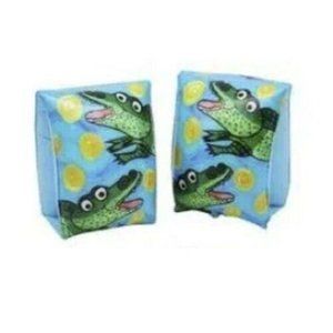 9" Water Wings Alligator Pool Swim Floaties Arm Floats Blue Green Yellow Fun